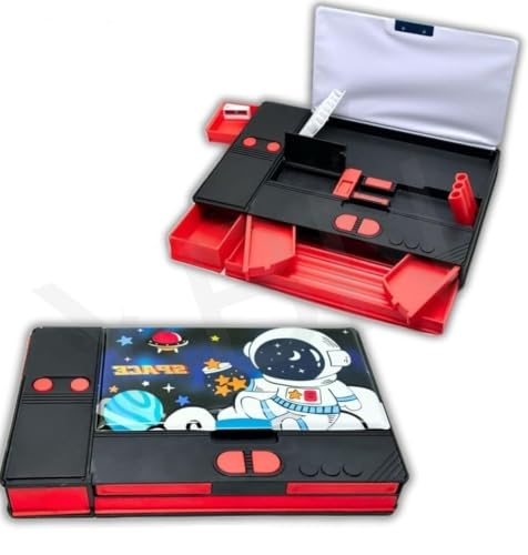 YBN Jumbo Pencil Box for Kids - Multi-Compartment Space Design, Multi-Purpose Hard Plas…