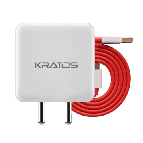 Kratos 65W Fast Charger Adapter & USB-A to Type C Cable Combo, Compatible with OnePlus,…