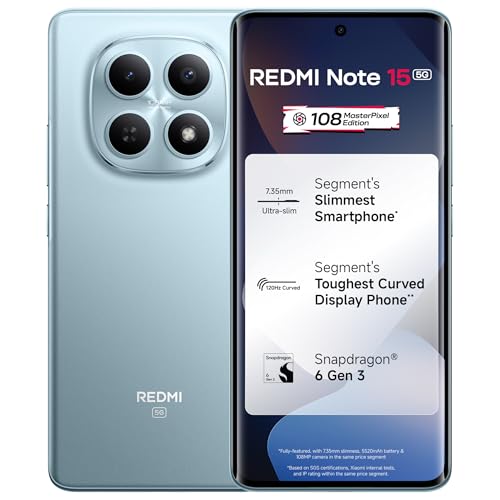 REDMI Note 15 5G (Glacier Blue, 8GB RAM 128GB Storage) | 108MP OIS Camera | Snapdragon…
