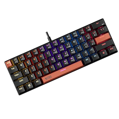 acer Nitro X Wired Mechanical Gaming Keyboard | 61 Keys | Red Switches | 17-Mode Rainbo…