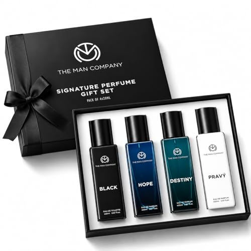 The Man Company Signature Perfume Gift Set for Men 4 X 20ml- Black, Hope, Destiny and P…