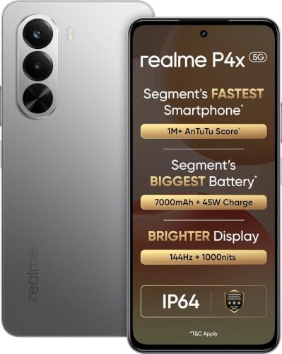 realme P4X Smartphone 6.72 inch 144Hz Display 7000mAh Titan Bettery 45W Fast Charge 6GB…