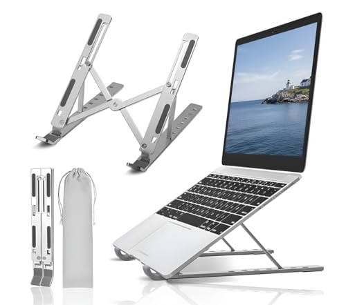 VIHOMI 6 Angles Adjustable Aluminum Laptop Stand, Ergonomic Foldable Portable Tabletop…