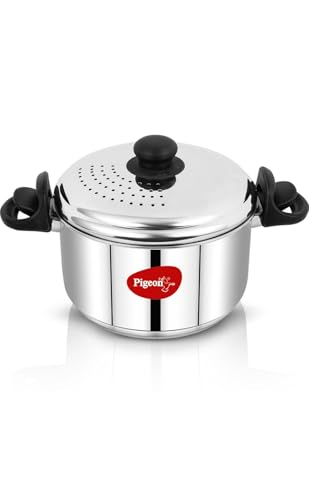 Pigeon Stainless Steel Rice & Pasta Pot with Strainer Lid - 4L, Locking Handle, Inducti…
