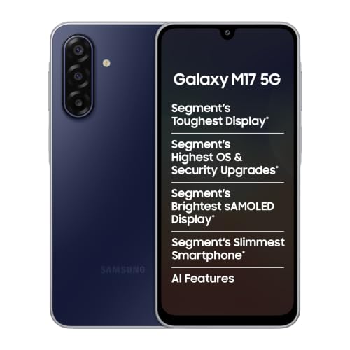 Samsung Galaxy M17 5G Mobile (Sapphire Black, 6GB RAM, 128GB Storage) | 50MP OIS Triple…