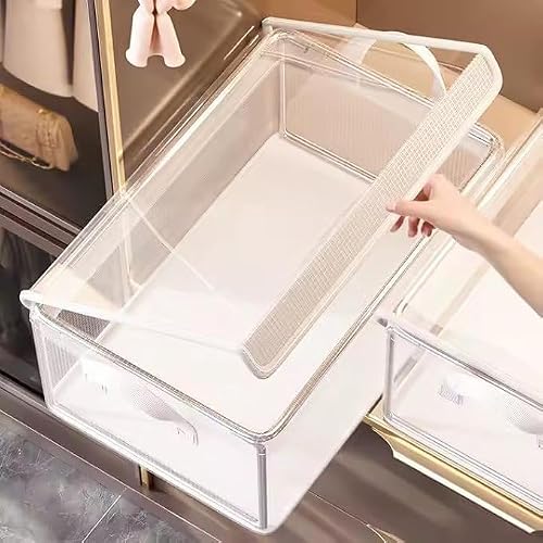 Kian PVC Transparent Storage Basket With Lid and without lid Clothes Organizer Storage…
