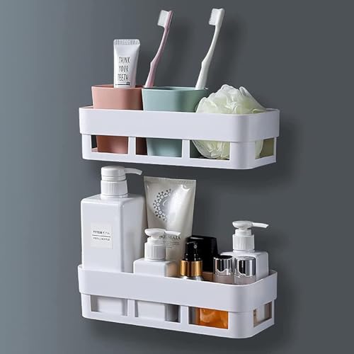 TEKCOOL Bathroom Organiser, Self Adhesive Bathroom Shelf for Wall, Washroom Organizer,…