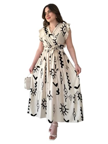 KZULLY | Dress for Women Western Maxi Style, Ethnic Look Outfit for Women, A Line Flare…