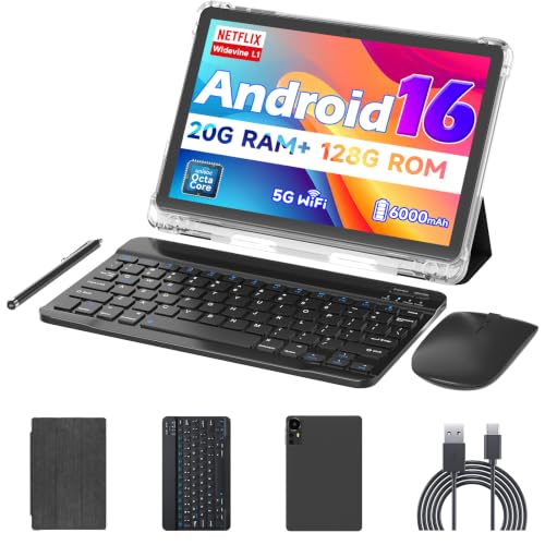 Android 16 10 inch Tablets, 20GB RAM 128GB ROM 2TB Expandable, 2GHz Octa-core Processor…