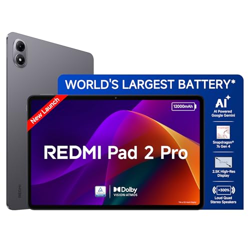 Redmi Pad 2 Pro, 12.1-inch (30.73 CM), LCD Display - 2.5K Sharp & Clear, 8GB RAM, 128GB…
