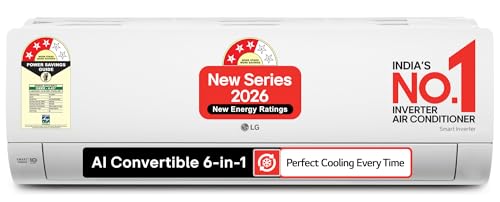 LG 1.5 Ton 3 Star, Smart Inverter Split AC (100% Copper Condenser, AI Convertible 6-in-…