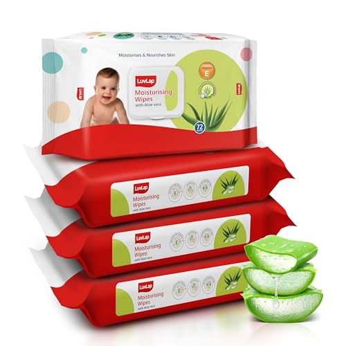 LuvLap Moisturising Wet Wipes with Lid for Baby Skin, Enriched with Aloe Vera, Vitamin…