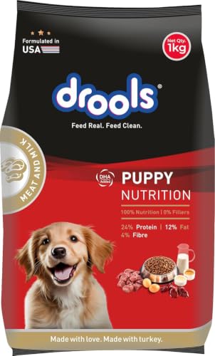 Drools Puppy Dry Dog Food 1kg | Meat and Milk Flavour | Supports Healthy Brain Developm…