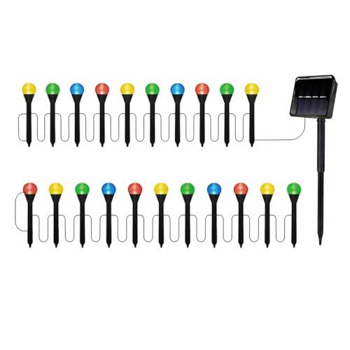 CBK Solar Garden Pathway Lights with 20 LED Stakes|Multicolor Outdoor Decorative Solar…