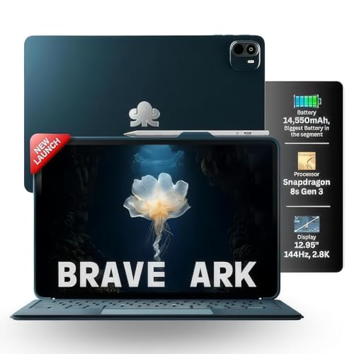 Brave Ark Android Tablet with Pen + BT-Keyboard| 12.95"(32cm) 2.8K 144Hz Display| Snapd…