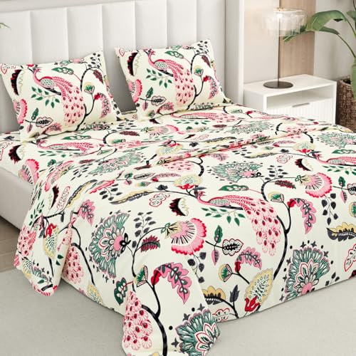 Rivermoor 200 TC Ultrasoft Bedsheet for Double Bed | Queen Size Bed Sheet with 2 Pillow…