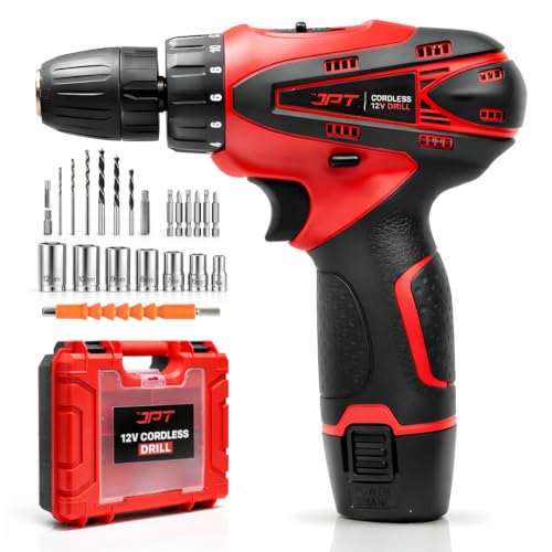 JPT 12-volt Multi-Tasking 3/8-inch Keyless Chuck Cordless Drill Machine | 24 NM Torque…