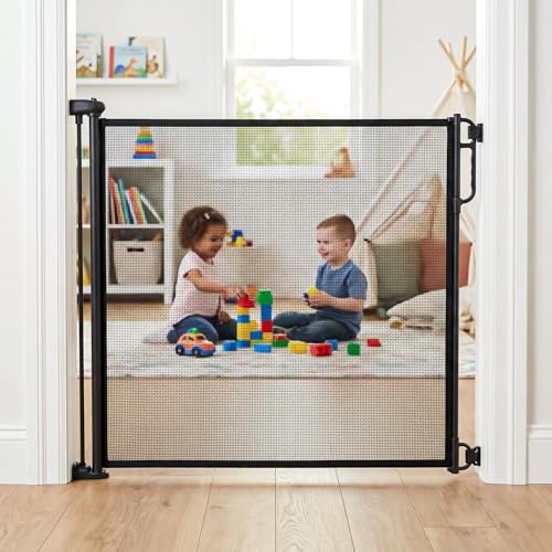 Baybee Retractable Baby Safety Gate Fence for Kids & Pets | 140 cm Stretchable Mesh wit…