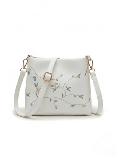 LIKE STYLE Women’s Floral Embroidered PU Sling Bag | Stylish Crossbody Shoulder Bag for…