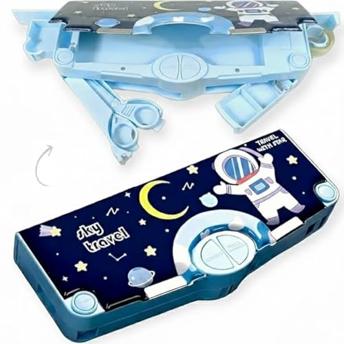 YBN Plastic Branded Multi-Functional Pencil Box for Kids, Space Pencil Box for Boys & G…