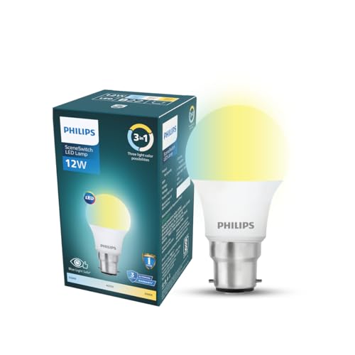 Philips SceneSwitch 12W LED Bulb | 3-in-1 Light Modes CDL-NW-WW | B22 Base | Change Bri…