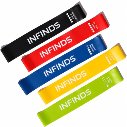 INFINDS Resistance Bands Set for Men Women Pack of 5 Different Levels Elastic Bands Hom…