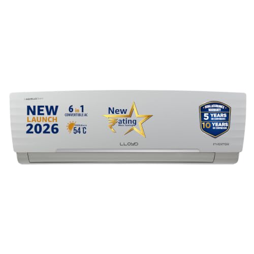 Lloyd 1.5 Ton 3 Star Inverter Split AC, 2026 New Star Rated (6 in 1 Convertible, Cools…