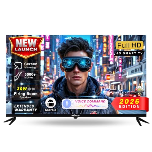 Uniboom Optima 108 CM (43 inch) HD Smart LED Android TV 2026 43S-ULT-AED