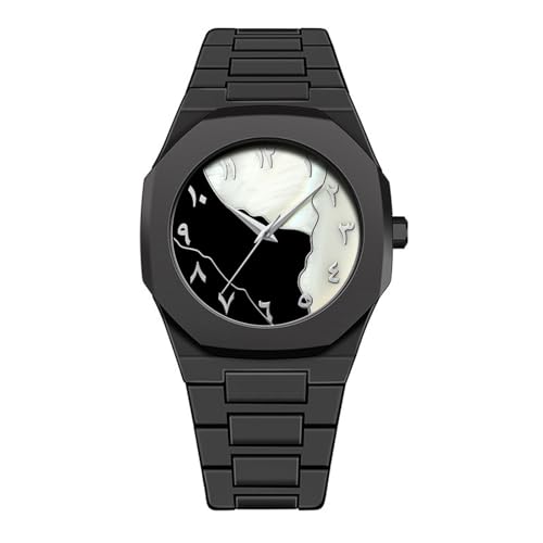 GOLDENIZE FASHION Black Ceramic Watch for Men with Arabic Numeral Dial |Low Weight Quar…