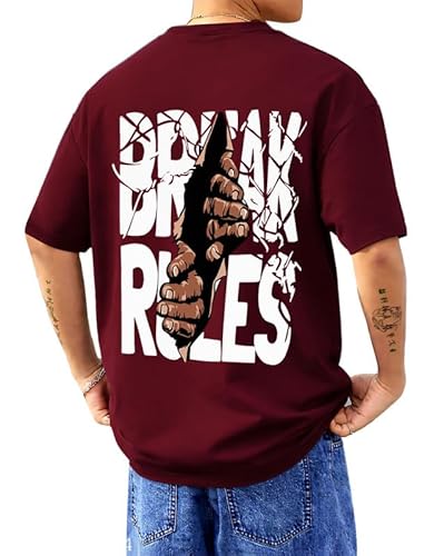 AUSK Baggy Hip-Hop T-Shirt for Men - Graphic Printed T Shirts || Oversized Men Tshirt O…