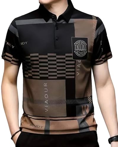 AUSK Men Printed Polo Neck Cotton Blend T-Shirt (Regular Fit, Half Sleeve) || Tshirts f…