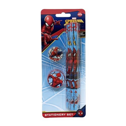 Spiderman 11 pcs Stationery Set Pencils, Eraser, Sharpener | Study Kit for Boys & Girls…