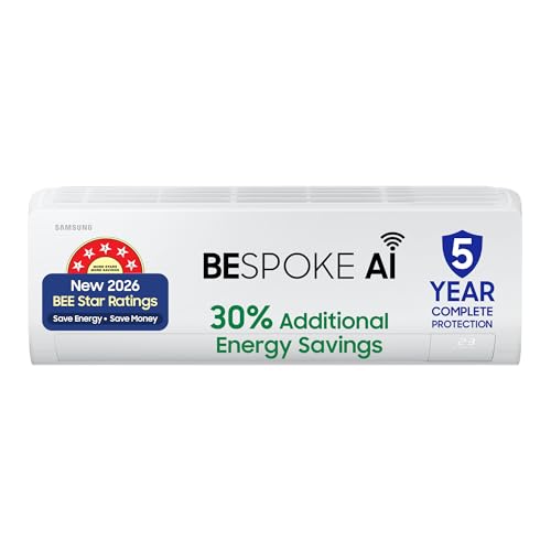 Samsung 1 Ton 5 Star,New Star rated Bespoke AI Inverter Smart Split AC (WiFi, Energy Sa…