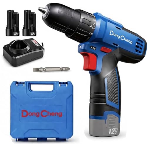 DongCheng DCJZ1202E Cordless Drill Driver, 10mm, 12V Li-Ion Battery Drill Machine with…