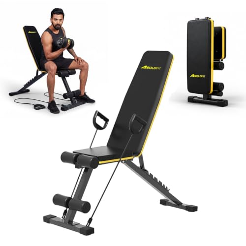 Boldfit Gym Bench for Home, Heavy Duty Commercial Grade Adjustable Weight 250kg Capacit…