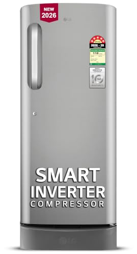 LG 224 L, 5 Star, Smart Inverter, Direct Cool Single Door Refrigerator (GLD2356ZAPZ, Sh…