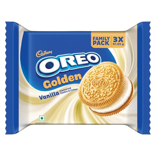 Cadbury Oreo Golden Vanilla Flavour Creme Sandwich Biscuit, 275.55 g