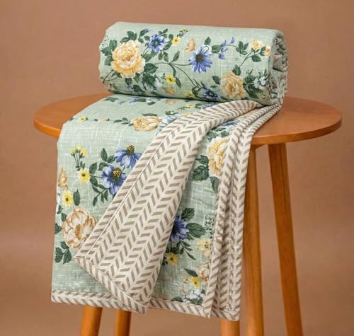 VAS COLLECTIONS Cotton AC Blanket for Single Bed (152 x 225 cm) | Reversible Soft Light…