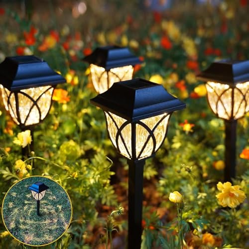 Nuwishtek Solar Pathway Lights – Waterproof Outdoor Garden Lights for Yard, Lawn, Patio…