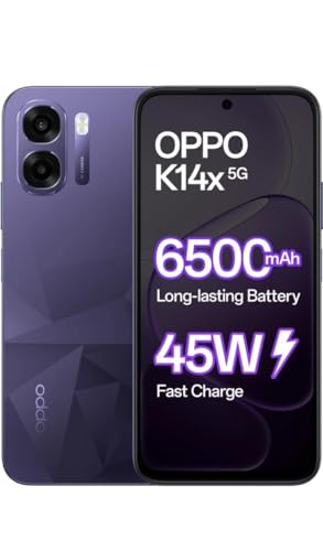 Oppo K14x 5G (Prism Violet, 6GB RAM, 128GB Storage) | 6500mAh Battery and 45W Fast Char…