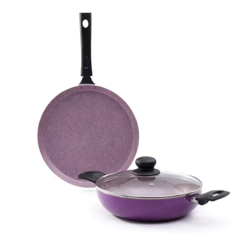 Wonderchef Valencia Plus Non-Stick Cookware 3 Piece Set | Kadhai, Glass Lid, Dosa Tawa…