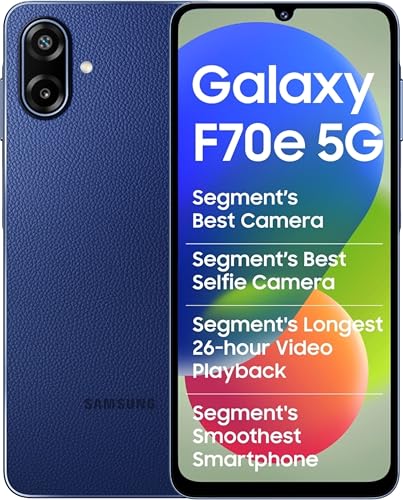 Samsung Galaxy F70e 5G (Spotlight Blue, 128 GB) (6 GB RAM) | 6000 mAh Battery | Dimensi…