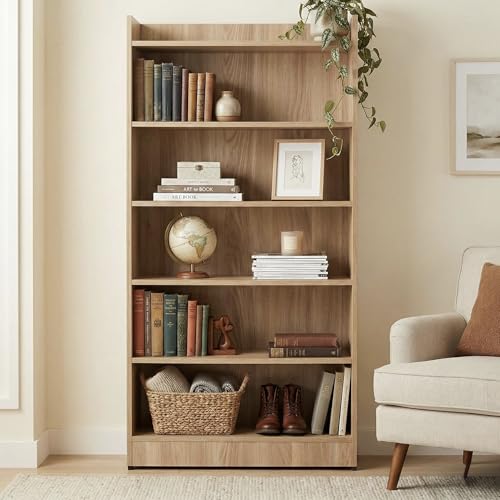 Andca Apex 5-Tier Bookshelf & Display Rack, Modern Open Storage Organizer for Living Ro…