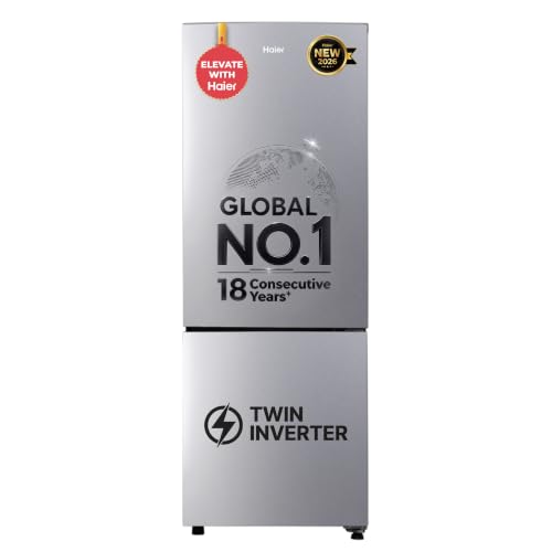 Haier 237 L 2 Star Frost Free Twin Inverter Double Door Bottom Mount Refrigerator with…
