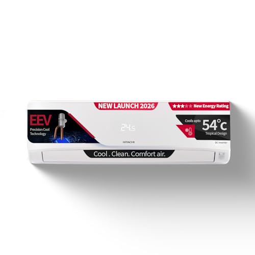 Hitachi Smart Choice 1.5 Ton 3 Star, New Star rated, Inverter Split AC(Copper, Smart Vi…