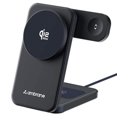 Ambrane Qi2 Magsafe Wireless 3-in-1 Charger for iPhone, Airpods&Apple Watch, Qi2 Certif…