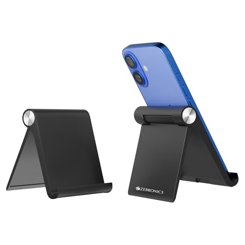 Zebronics Foldable Mobile & Tablet Stand, Multi-Angle Adjustable, Supports Up to 30.48c…
