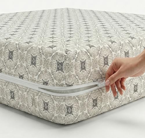 VAS COLLECTIONS Premium Cotton Printed Mattress Protector with Zipper | 360° All-Around…