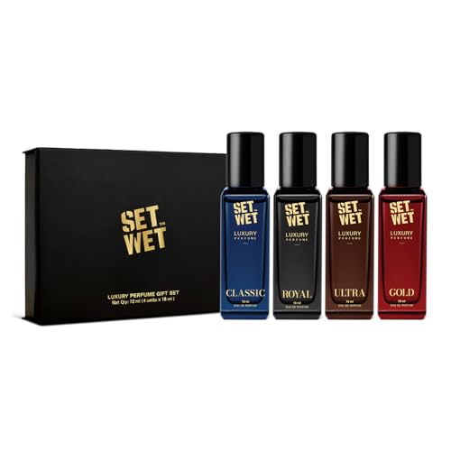 Set Wet Luxury Perfume Gift Set | Perfume for Man | 4x18ml | Gifts for Men | Woody, Amb…