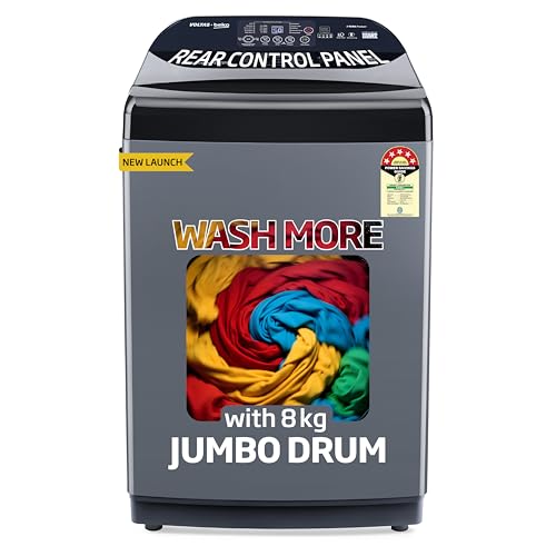 Voltas Beko, A Tata Product 8 Kg 5 Star Fully-Automatic Top Loading Washing Machine (WT…
